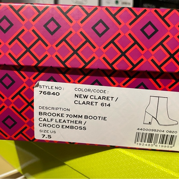 Brand new Tory Burch croc/smooth leather booties - Picture 4 of 4